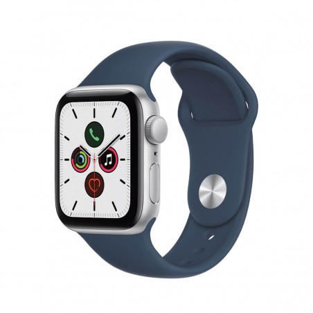 Apple Watch SE 2021 GPS 40mm Aluminio Plata y correa deportiva Azul Abismo
