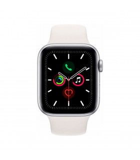 Apple Watch Series 5 GPS, Caja 44mm Aluminio Plata y correa deportiva blanca MWVD2TY/A