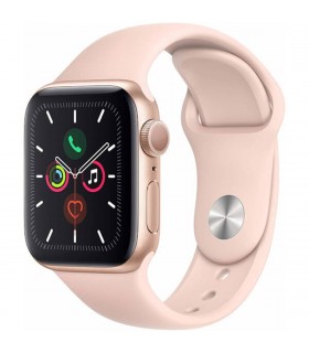 Apple Watch Series 5 GPS, Caja 44mm Aluminio Oro y correa deportiva rosa