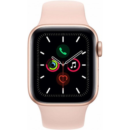 Apple Watch Series 5 GPS + Celular, Caja 40mm Aluminio Oro y correa deportiva Rosa Arena MWX22TY/A