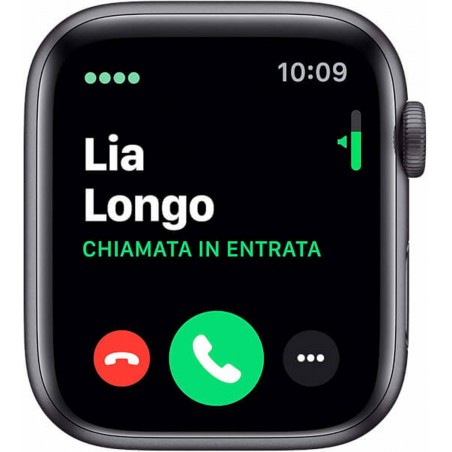 Apple Watch Series 5 GPS + Celular, Caja 40mm Aluminio Gris espacial y correa deportiva negra MWX32TY/A