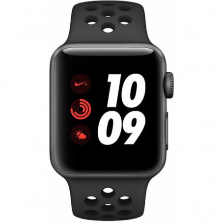 Apple Watch Series 5 Nike GPS + Celular, Caja 44mm Aluminio Gris espacial y correa deportiva antracita/negra MX3F2TY/A