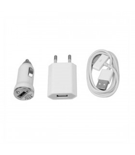 Pack cable de datos, adaptador de red y adaptador de coche para IPhone 3G/4G/4S/5G