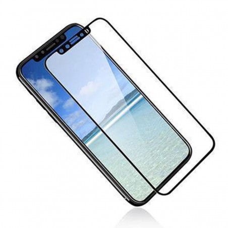 Protector de pantalla iPhone XR cirstal templado 5D marco negro