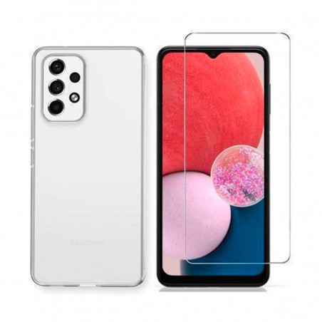 Protector cristal templado + funda silicona Samsung Galaxy A13 4G