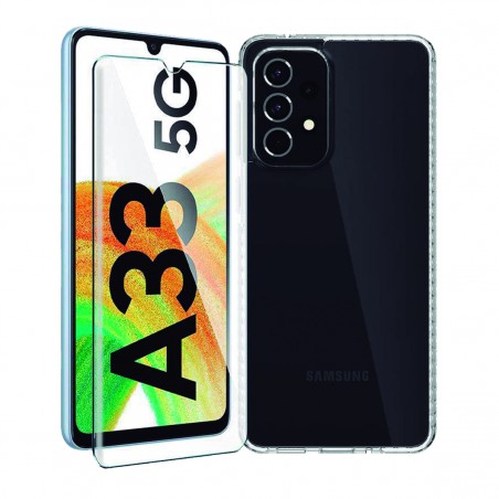 Protector cristal templado + carcasa híbrida Samsung Galaxy A33 5G
