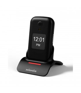 SwissVoice D28 Teléfono Móvil con Tapa Negro