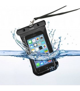 Funda impermeable negra para móvil de hasta 5,5"