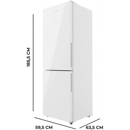 Frigorífico Bolero CoolMarket Combi 322 White Glass D