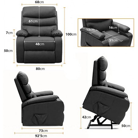 Sillón Masaje Vida10 Extra Acolchado Levanta-Personas