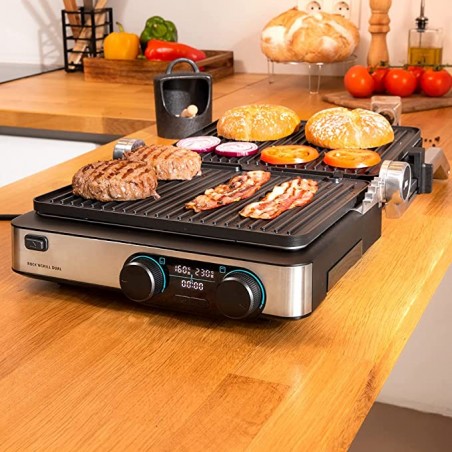 Cecotec Parrilla Eléctrica Rock’nGrill Dual. 2000W. Antiadherente Pro
