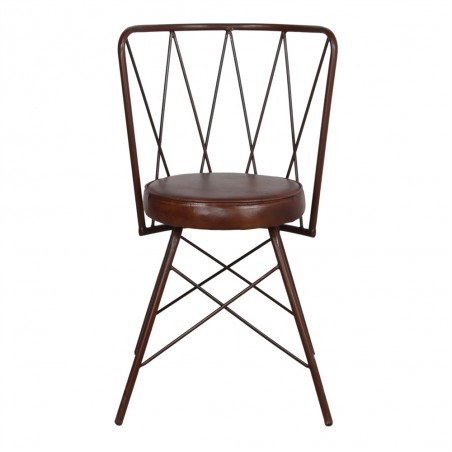 SILLA DE METAL Y PIEL BOTICA