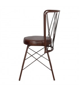 SILLA DE METAL Y PIEL BOTICA