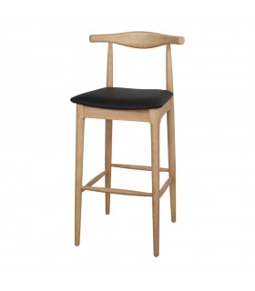 TABURETE ALTO DE MADERA TAPIZADO HANSEN