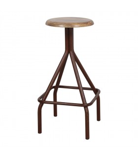 TABURETE ALTO METAL Y MADERA INKASPAR