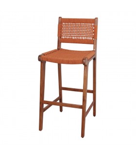 TABURETE ALTO DE MADERA Y CUERDA PATSY