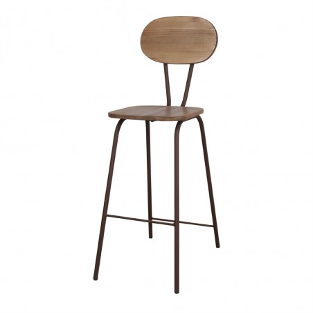 TABURETE ALTO METAL Y MADERA MARSELLA