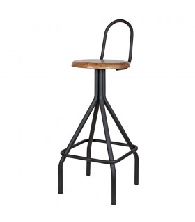 TABURETE ALTO METAL Y MADERA SINDEL