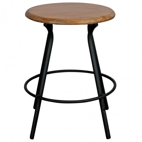 TABURETE BAJO DE METAL Y MADERA ALEMANIA