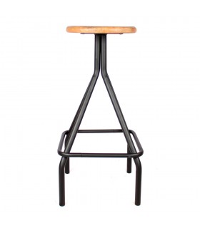 TABURETE ALTO METAL Y MADERA KASPAR