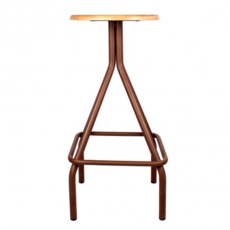 TABURETE ALTO METAL Y MADERA KASPAR