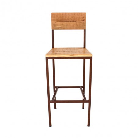 TABURETE ALTO DE METAL Y MADERA MADEIRA