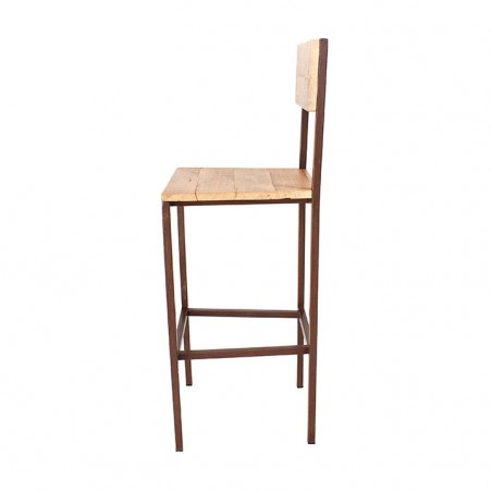 TABURETE ALTO DE METAL Y MADERA MADEIRA