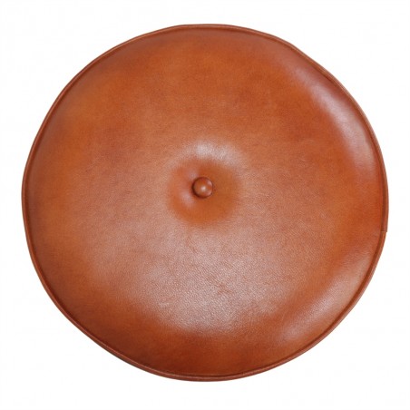 TABURETE ALTO DE MADERA Y PIEL COLT