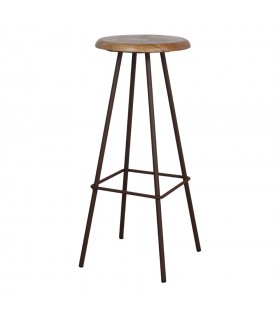 TABURETE ALTO DE METAL Y MADERA CHARLIE