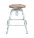TABURETE BAJO DE METAL Y MADERA EASY