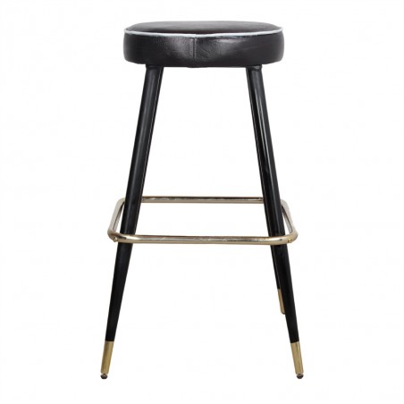 TABURETE ALTO DE METAL Y PIEL COMETA