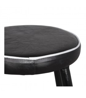 TABURETE ALTO DE METAL Y PIEL COMETA