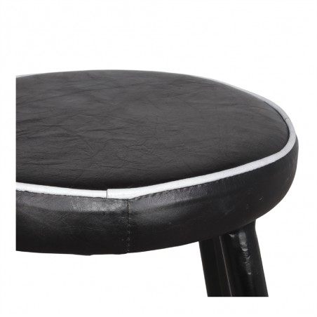 TABURETE ALTO DE METAL Y PIEL COMETA
