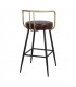 TABURETE ALTO DE METAL Y PIEL THABO MAXI