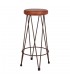 TABURETE ALTO METAL Y PIEL PIGALLE