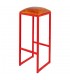 TABURETE ALTO METAL Y PIEL COUNCIL