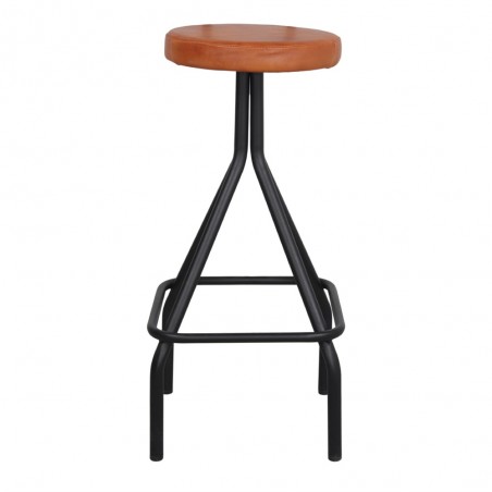 TABURETE ALTO METAL Y PIEL GAUCHO