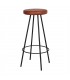 TABURETE ALTO METAL Y PIEL BOB