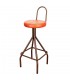 TABURETE ALTO METAL Y PIEL CLOE