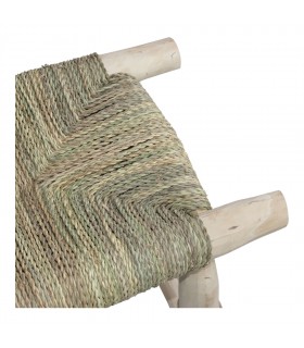 BANCO DE MADERA Y FIBRA NATURAL BIFASE