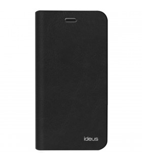 Funda de piel tipo libro CABQE5LEABOBK para BQ Aquaris E5 negra