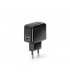 Cargador de red SBS 3.1A con doble salida USB Negro