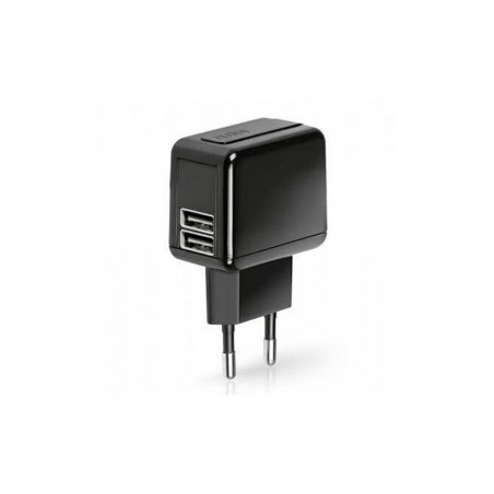 Cargador de red SBS 3.1A con doble salida USB Negro