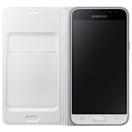 Funda Flip Wallet Samsung para Galaxy J3 (2016) blanca EF-WJ320PWEGWW
