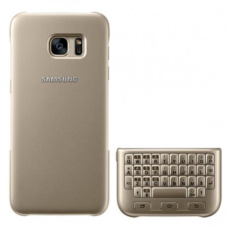Funda con teclado oro para Samsung Galaxy S7 Edge EJ-CG935UFEG