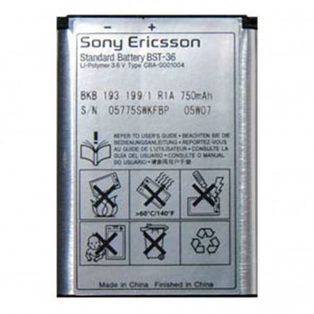 BST-36 Batería 750 LITIO Original J300I/K510I Sony Ericsson