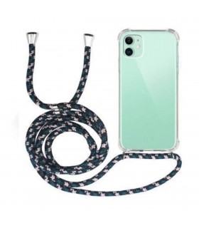 Funda Móvil Colgante para iPhone 11 Cuerda Verde y Negro