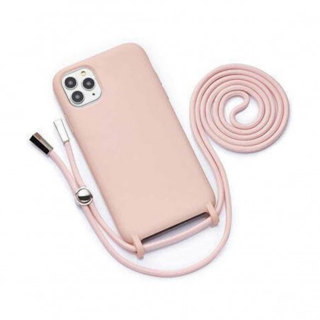Funda móvil colgante con cuerda para iPhone SE 2020 / 8 / 7 silicona premium Rosa