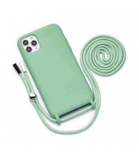 Funda móvil colgante con cuerda para iPhone SE 2020 / 8 / 7 silicona premium Verde