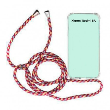 Funda Móvil Colgante para Xiaomi Redmi 8 / 8A Cuerda Rojo Burdeos y Azul